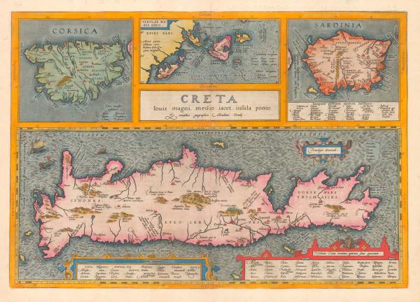 Ortelius Crete, Corsica and Sardinia