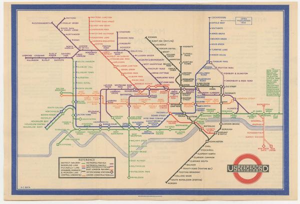 Beck Tube Map 1933 First Issue